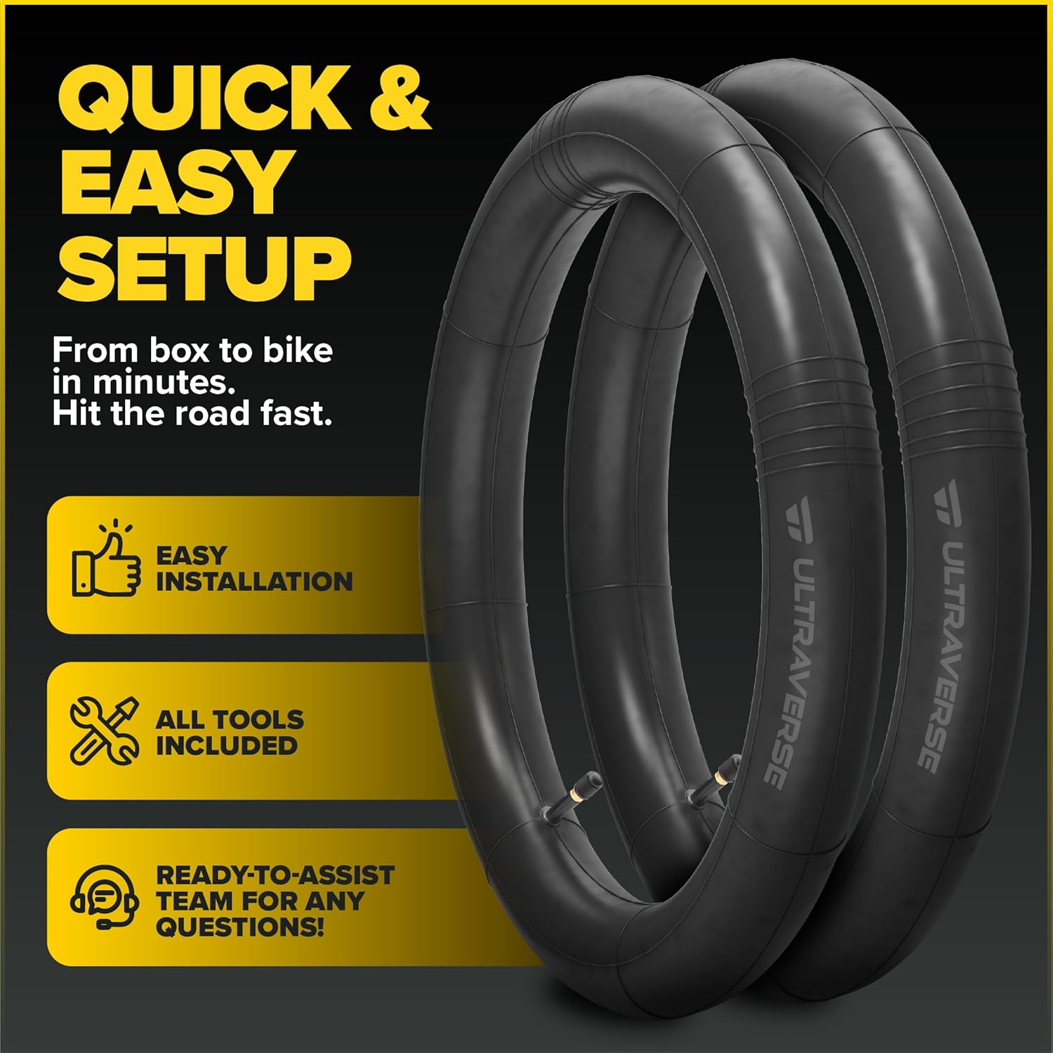 Ultraverse 26" Bike Inner Tubes 26 x 1.75, 1.95, 2.10, 2.125 – Butyl Rubber - Image 7