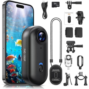 360°Action Camera, Underwater Camera 30m Waterproof, Mini POV Portable Body