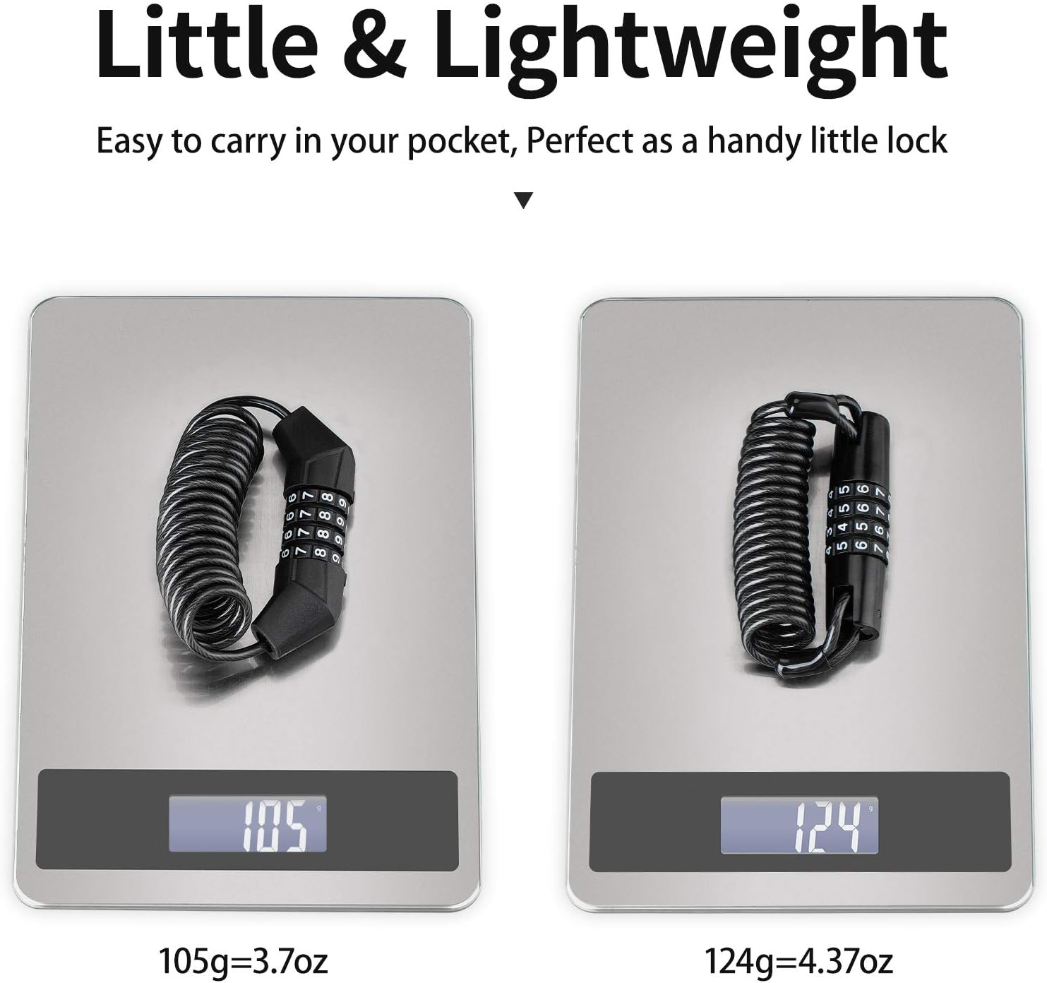 ROCKBROS Motorcycle Helmet Lock, Bike Helmet Lock, 4 Digit Little Cable Lock - Image 2
