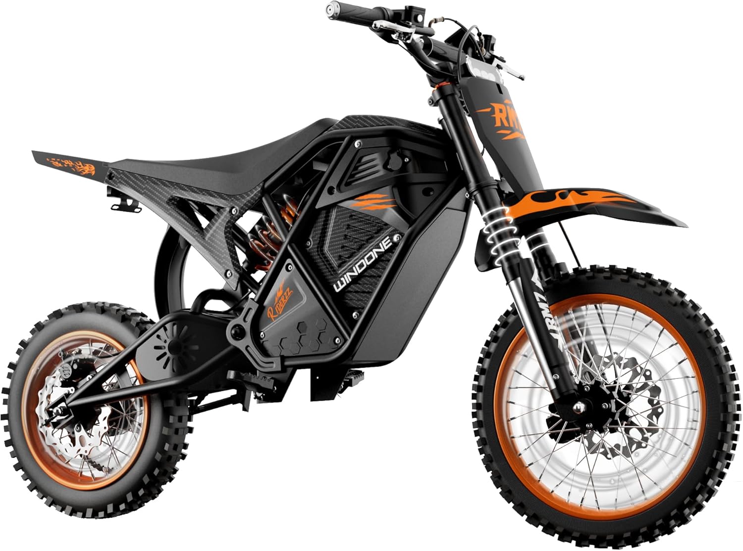RM7 Electric Dirt Bike for Adults & Teens, 2200W Peak Ebike, 48V 22.5Ah, 37 MPH