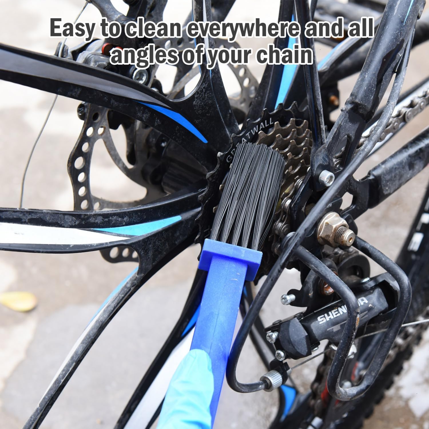 Bike or Motorcycle Chain Washer, Cleaning Brush 2 Pcs (Color, Blue and Red) - Image 5