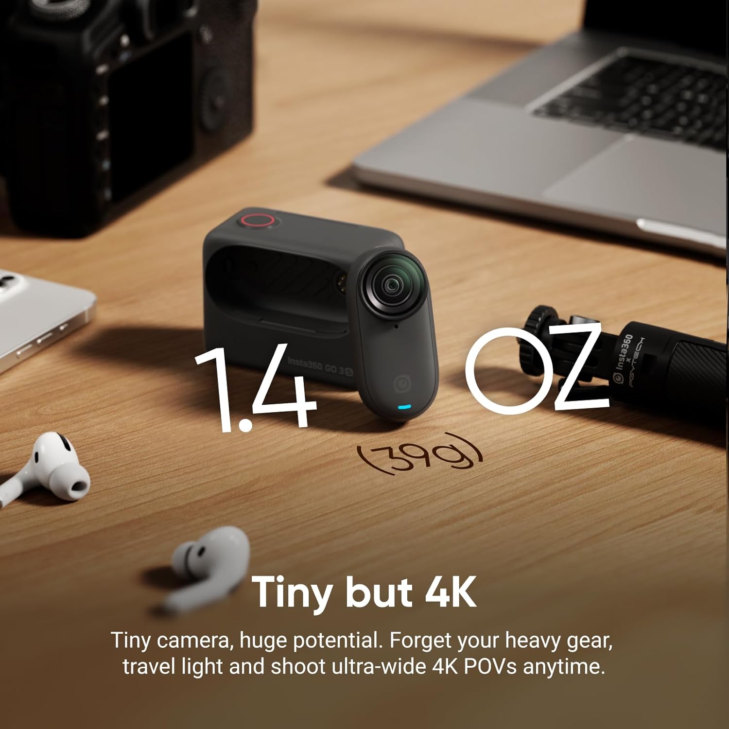 Insta360 GO 3S - 128 GB Black 4K Tiny Portable Vlogging Camera, Hands-Free POVs - Image 2
