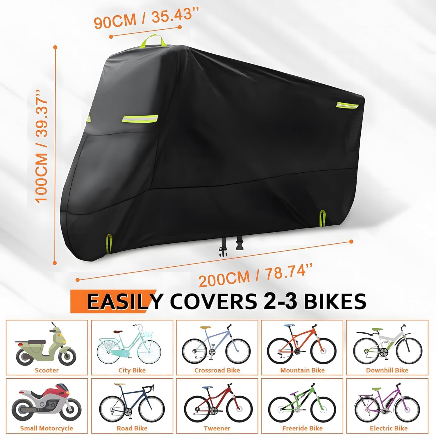 Bike Cover for 1, 2 or 3 Bikes Outdoor Waterproof Bicycle Covers 420D Heavy Duty - Image 6