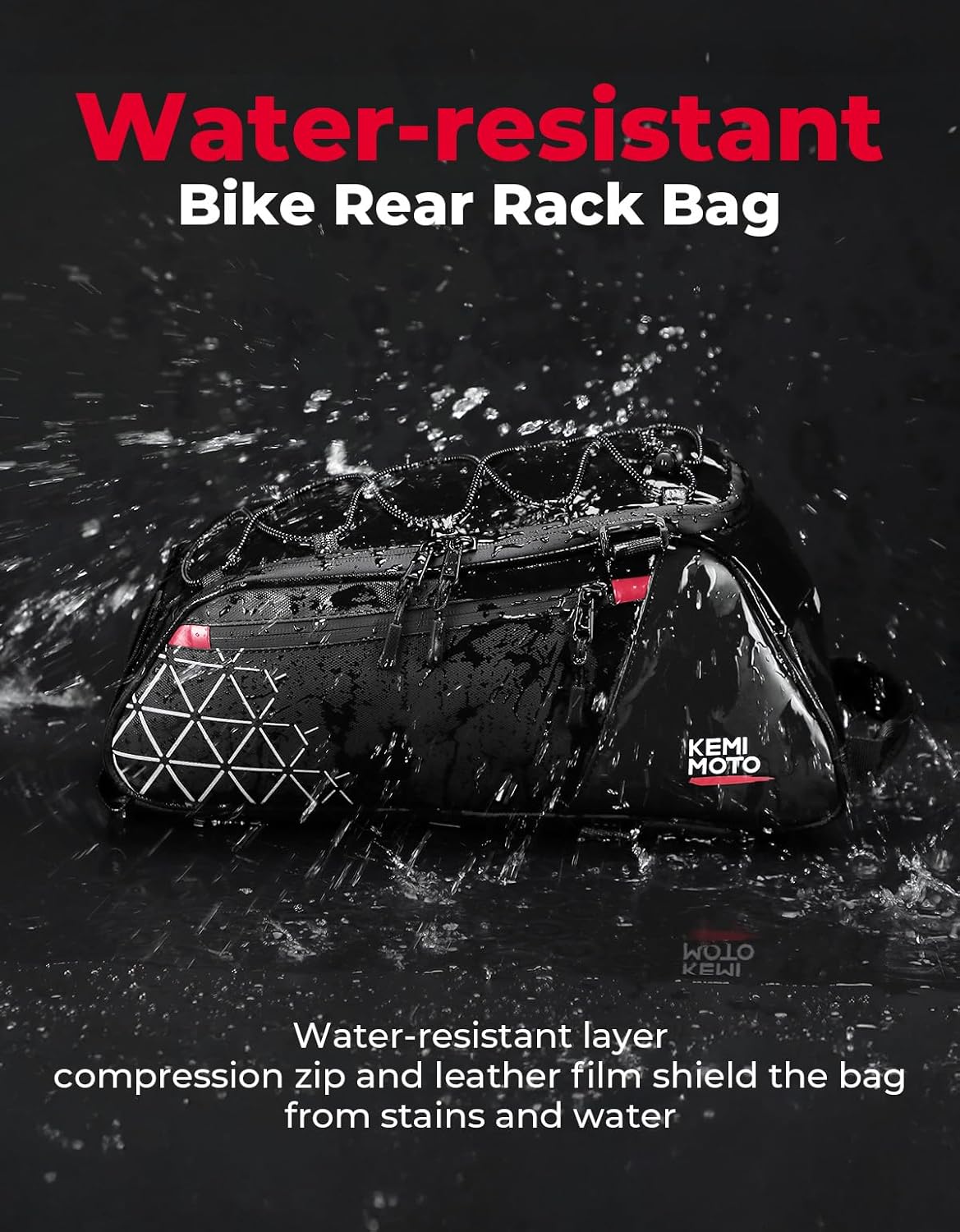 KEMIMOTO 8L Bike Bag with 6L Removable Cooler Bag, Bike Rear Rack Bag PVC Water - Image 4