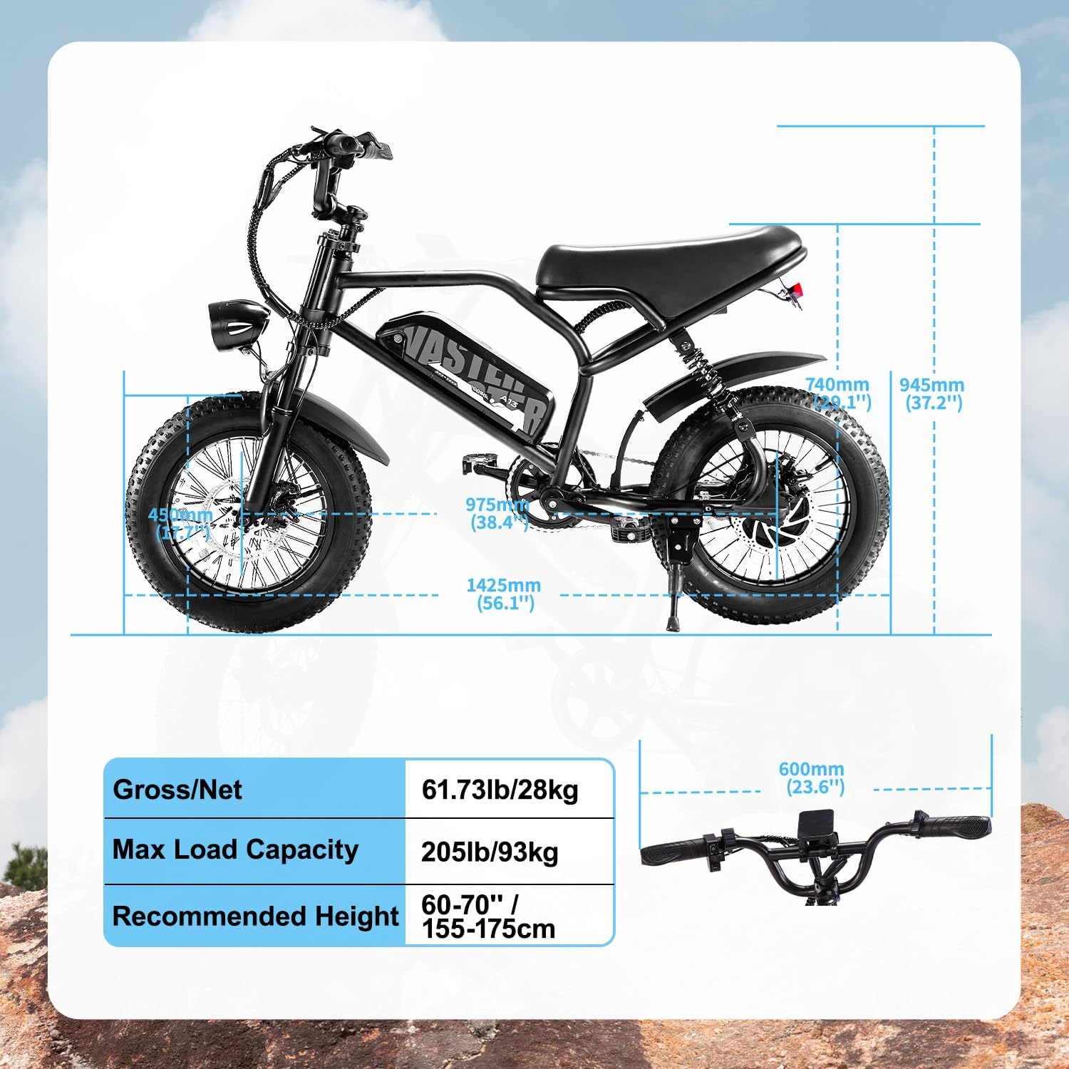 AVDLBIKE Electric Bike, 16'' Fat Tire E-Bike for Teens/Adults, 500W Small E-Bike - Image 8