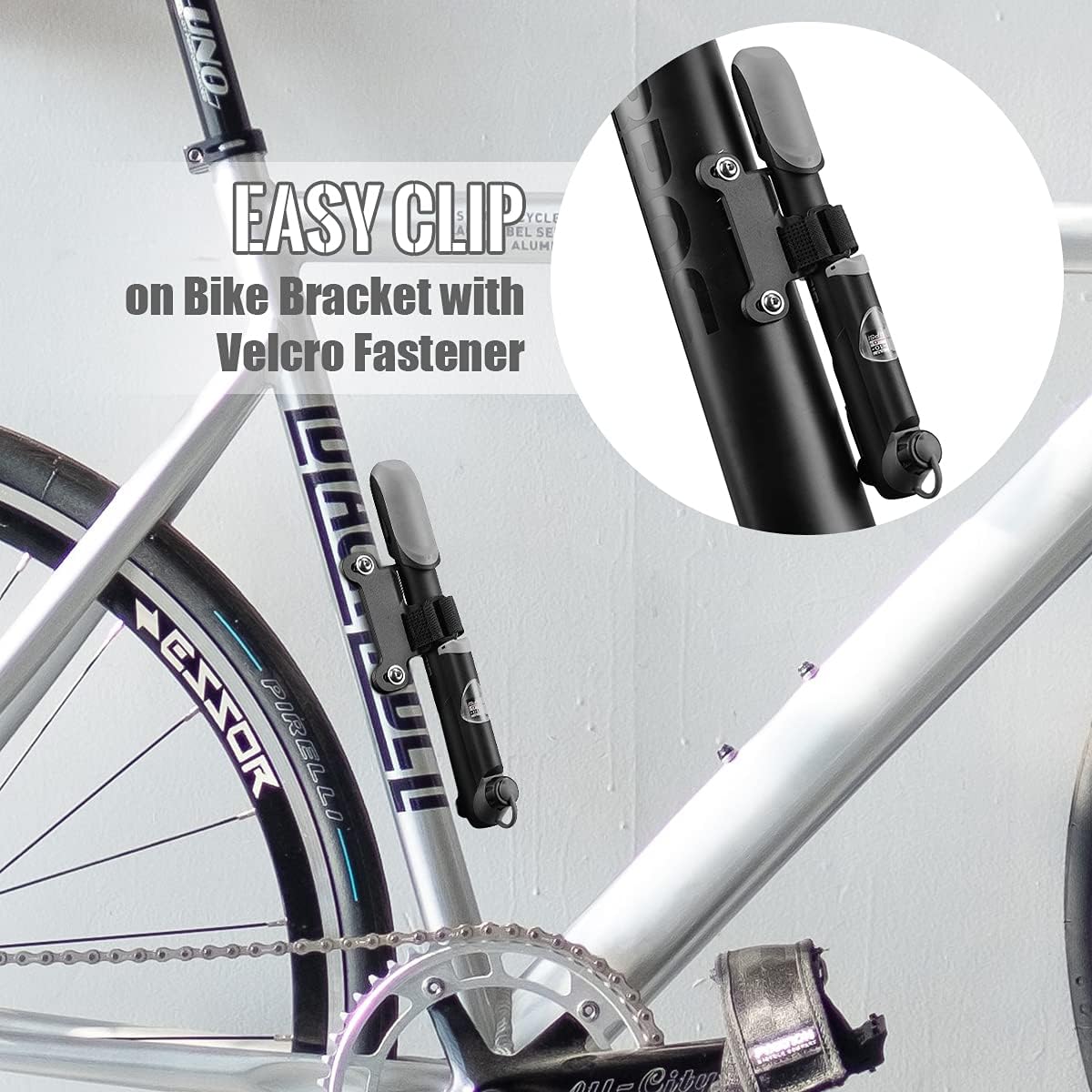 Bike Pump,Diyife Bicycle Pump with Gauge, Mini Bike Frame Pump, Portable Bike - Image 3
