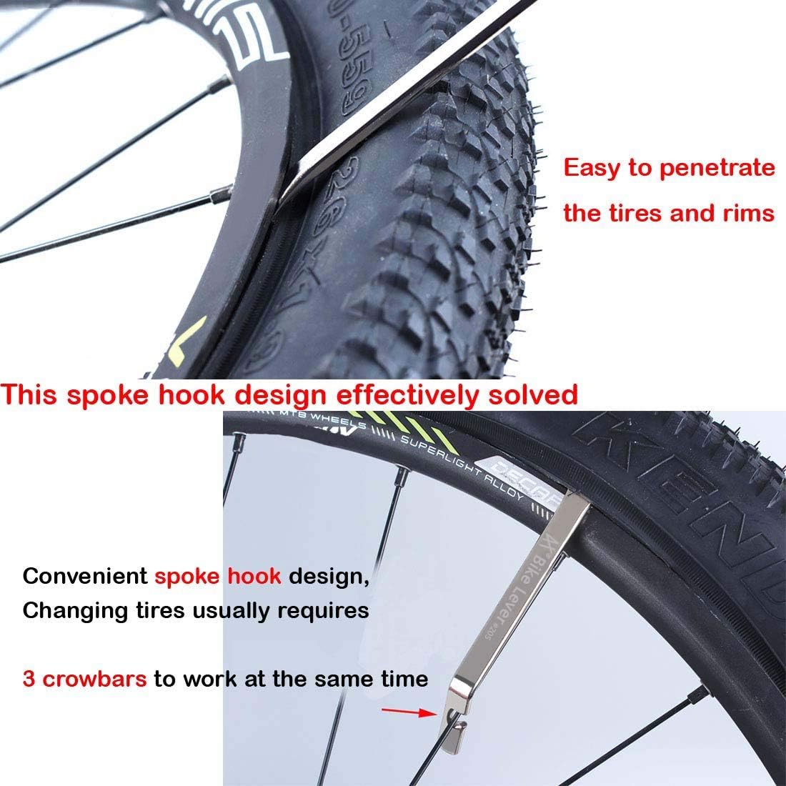 Premium Bicycle Tire Lever Set - Stainless Steel Tyre Spoon Changing Tool - Image 2