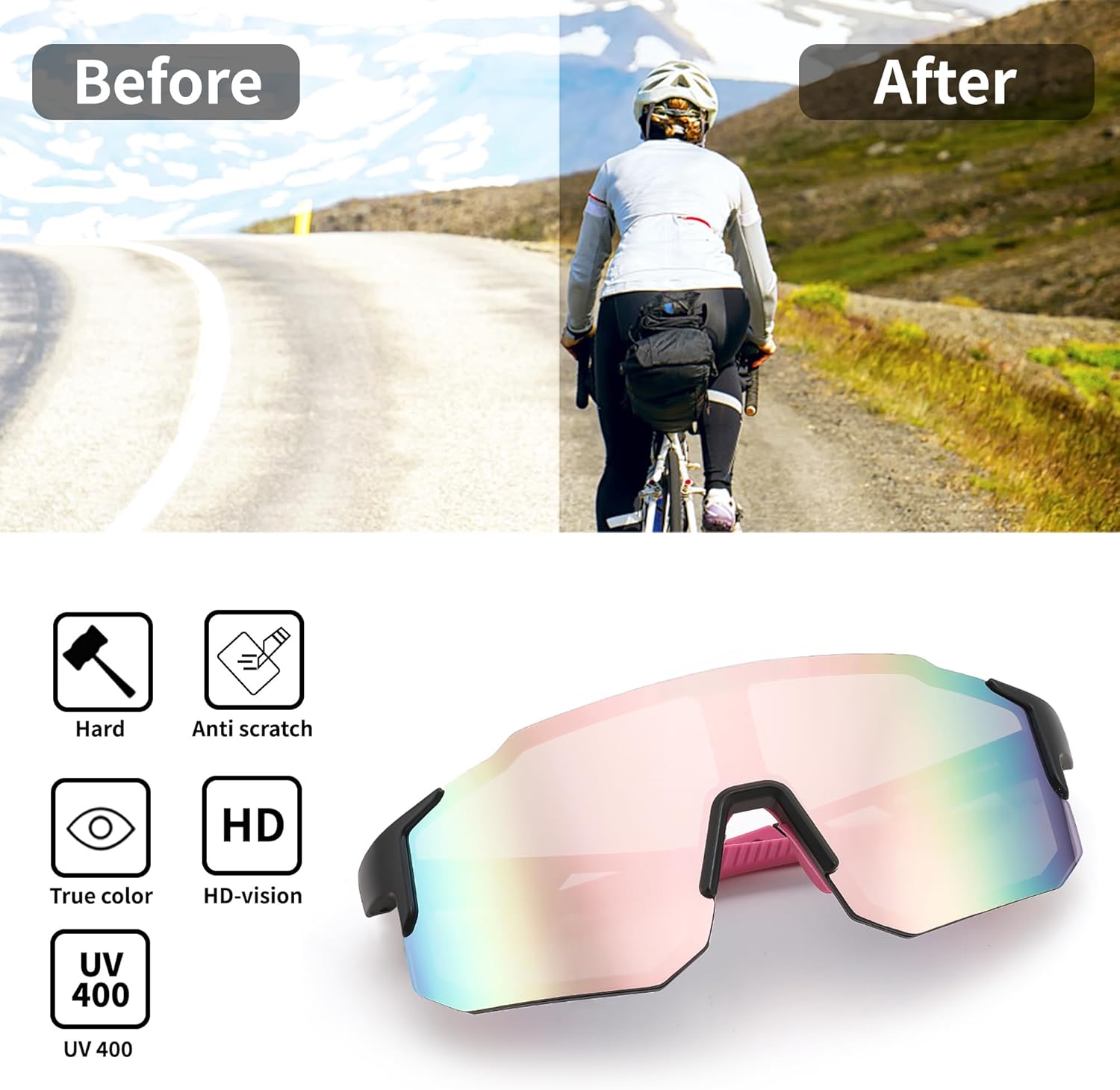 FEISEDY Sports Sunglasses for Men, Women and Teens - Baseball, Biking, Cycling - Image 5