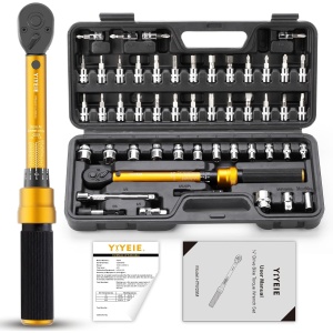 YIYEIE 50Pcs Master Bike Torque Wrench Set, 1/4 Inch Drive, 10-230 IN.LB