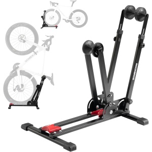ROCKBROS Bike Stand Floor Foldable Bike Parking Stand 2-in-1 Adjustable Vertical