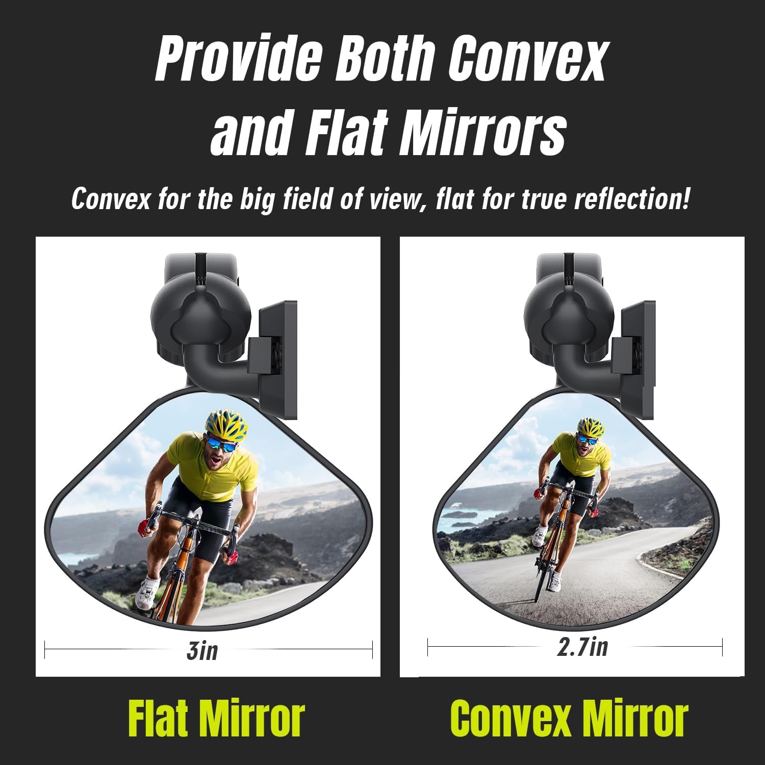 Bike Helmet Mirror for Cycling- 360° Adjustable and Rotatable Safe Rearview - Image 3