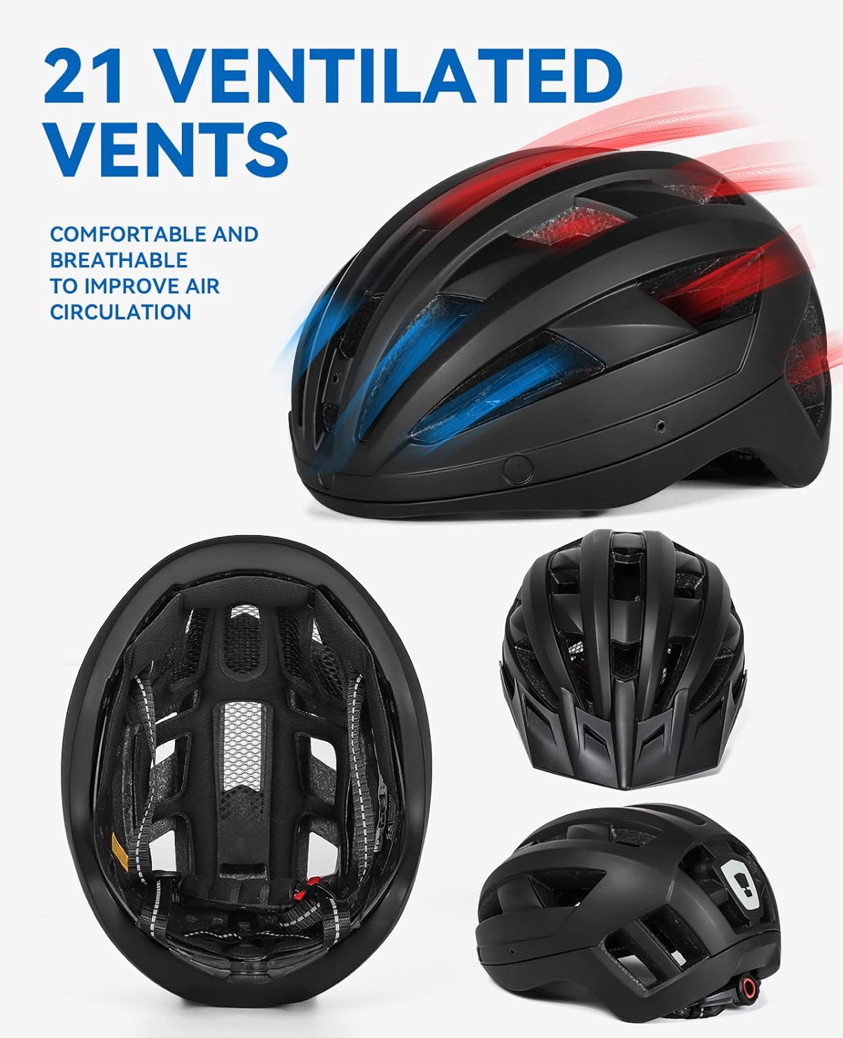 Adult Bike Helmet with Visor and Goggles for Men Women Mountain Road Bicycle - Image 4