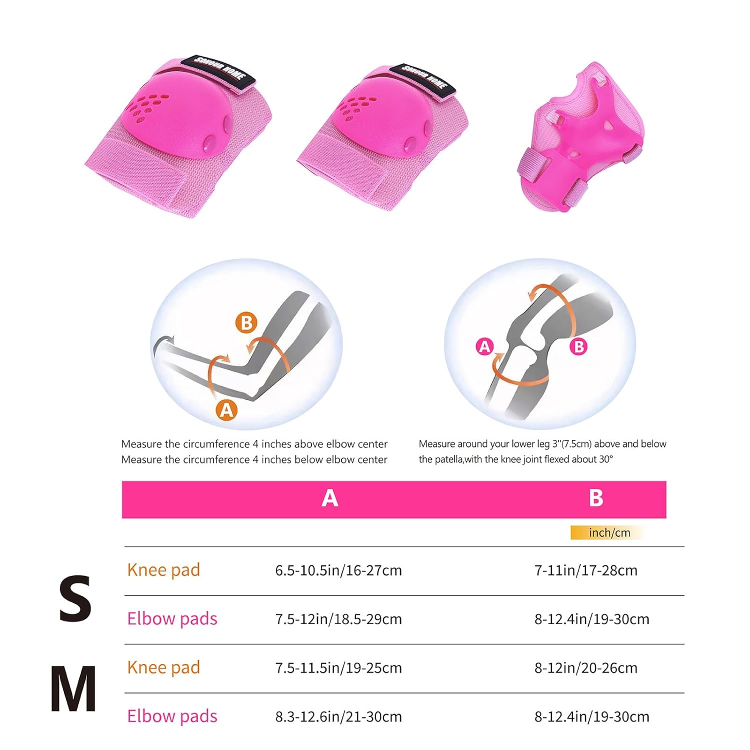 Kids/Youth Knee Pads Elbow Pads Wrist Guards 3 in1Protective Set, for 3-15 Years - Image 6