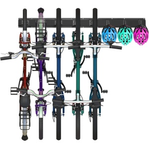 Wall-mounted Vertical Adjustable Bike Rack Garage Storage System