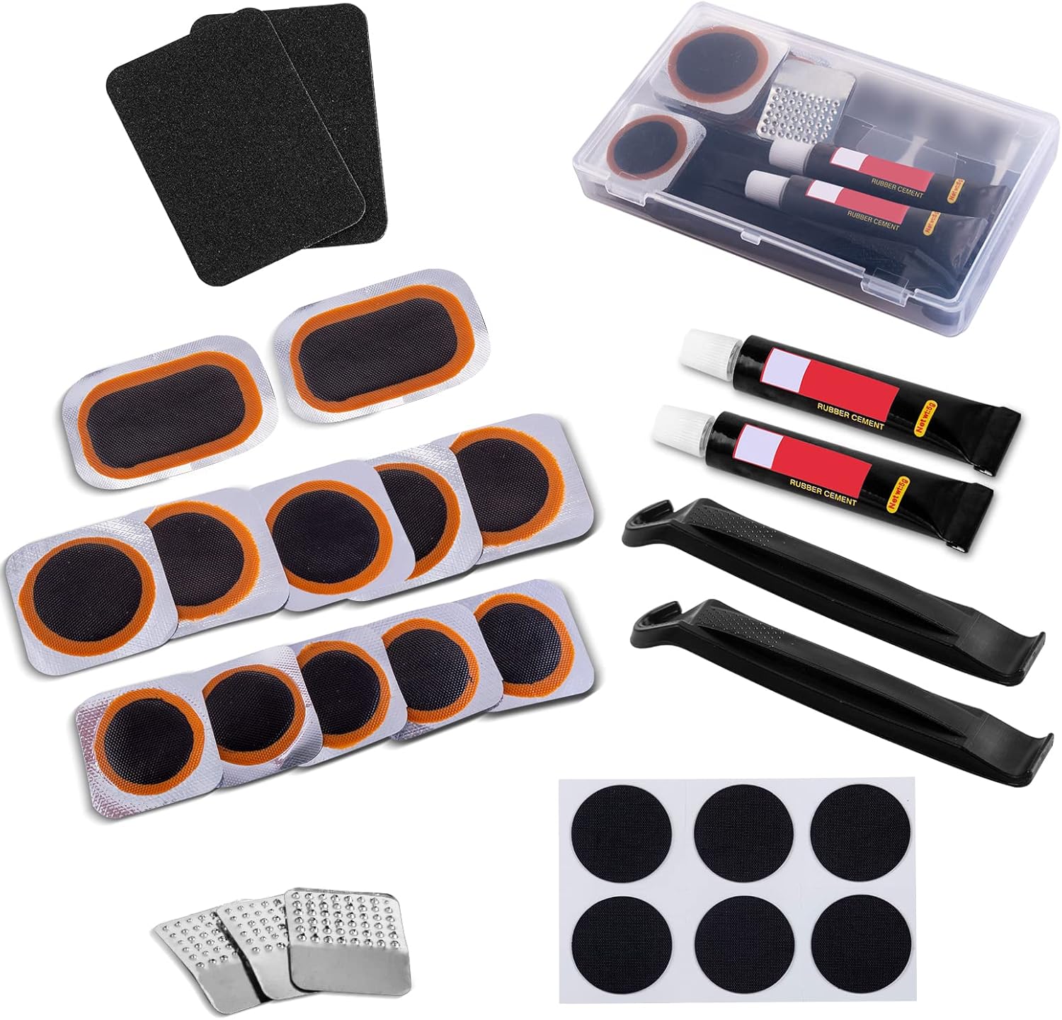 Bike Tire Repair Kit - Bycicle Inner Tube Puncture Patch Kits, with Vulcanizing