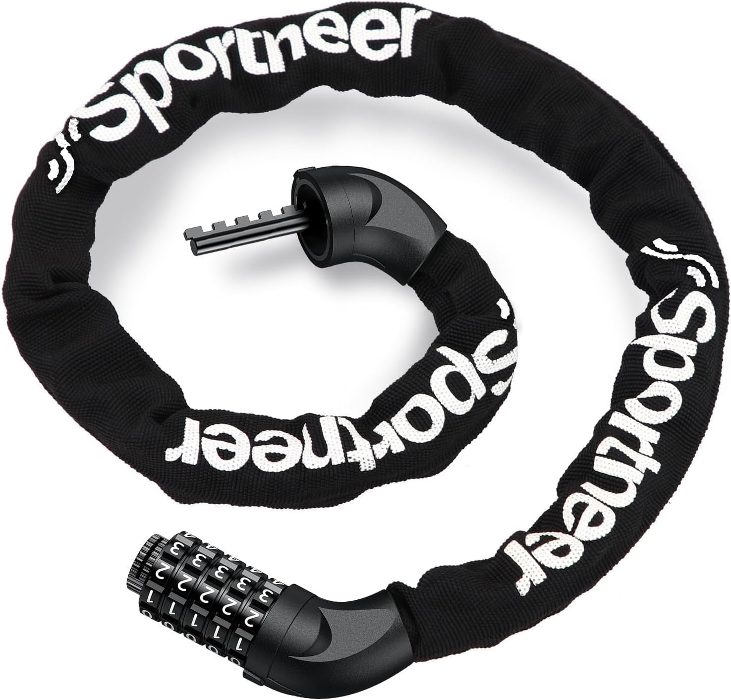 Sportneer Bike Lock: Heavy Duty 5-Digit Resettable Combination Bicycle Lock