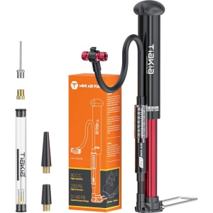 Tiakia Bike Floor Pump with Gauge High Pressure Portable Bike Pump High Volume