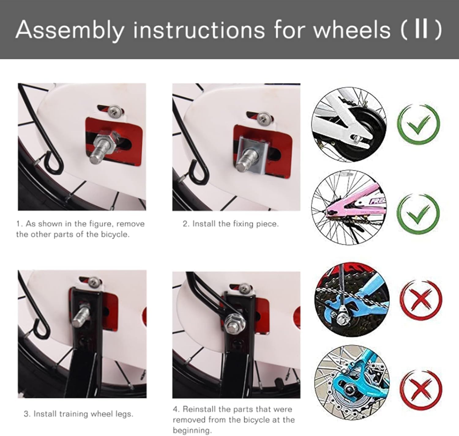 DDJKCZ Training Wheels Flash Mute Big Wheel Compatible for 12 14 16 18 20 inch - Image 5