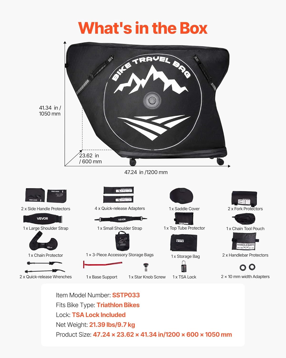 VEVOR Bike Travel Case, Transport Bicycle Storage Carry Bag, Bicycle Travel Bag - Image 7