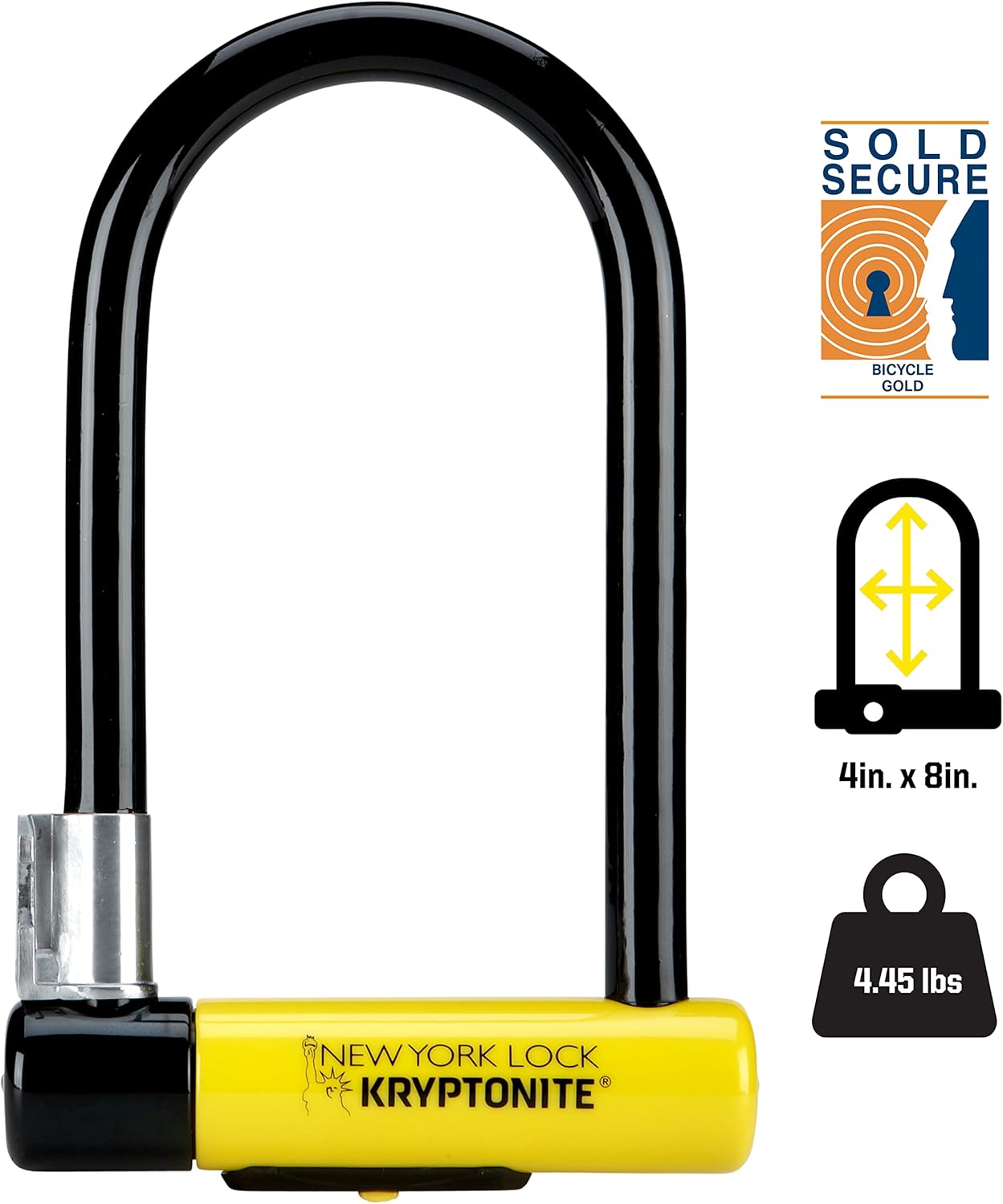 Kryptonite New York Standard Bike U-Lock, Heavy Duty Anti-Theft, 16mm Shackle - Image 3