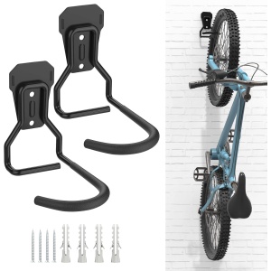 Housolution 2 Pack Bike Wall Mount Bicycle Hooks Iron Bike Hanger Brackets Wall