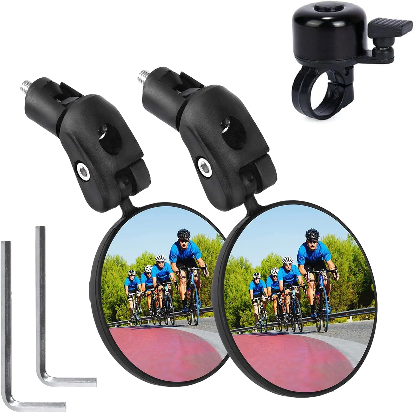 Bike Mirror for Bar End, 2 Pack Bicycle Cycling Rear View Handlebar Mirrors