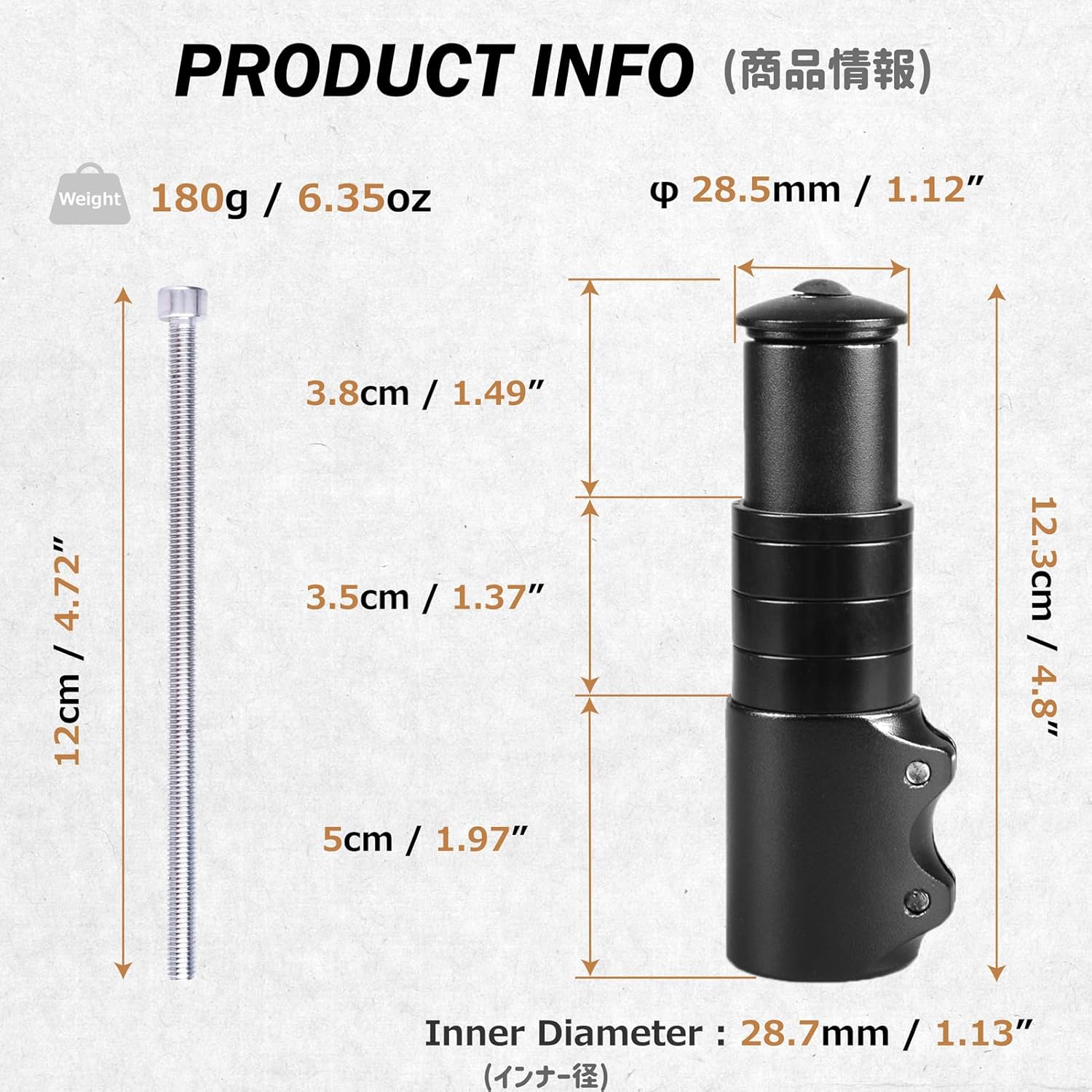 Azarxis Bike Bicycle Fork Stem Extender Bicycle Handlebar Riser Adaptor MTB - Image 2
