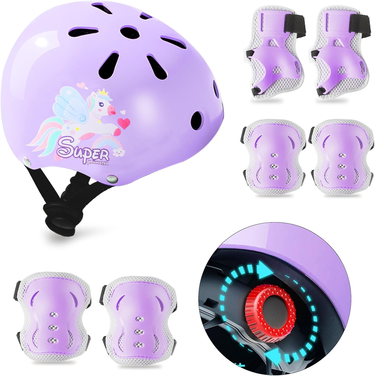 Kids Bike Helmet, Toddler Bike Helmet and Knee Elbow Wrist Pads