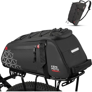 KEMIMOTO Rear Bike Rack Bag - 8L PVC Water Resistant Ebike Bags for Bicycle Rear