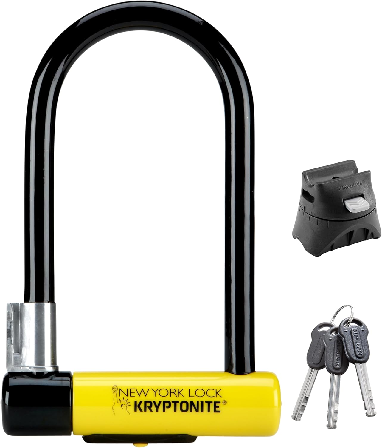 Kryptonite New York Standard Bike U-Lock, Heavy Duty Anti-Theft, 16mm Shackle