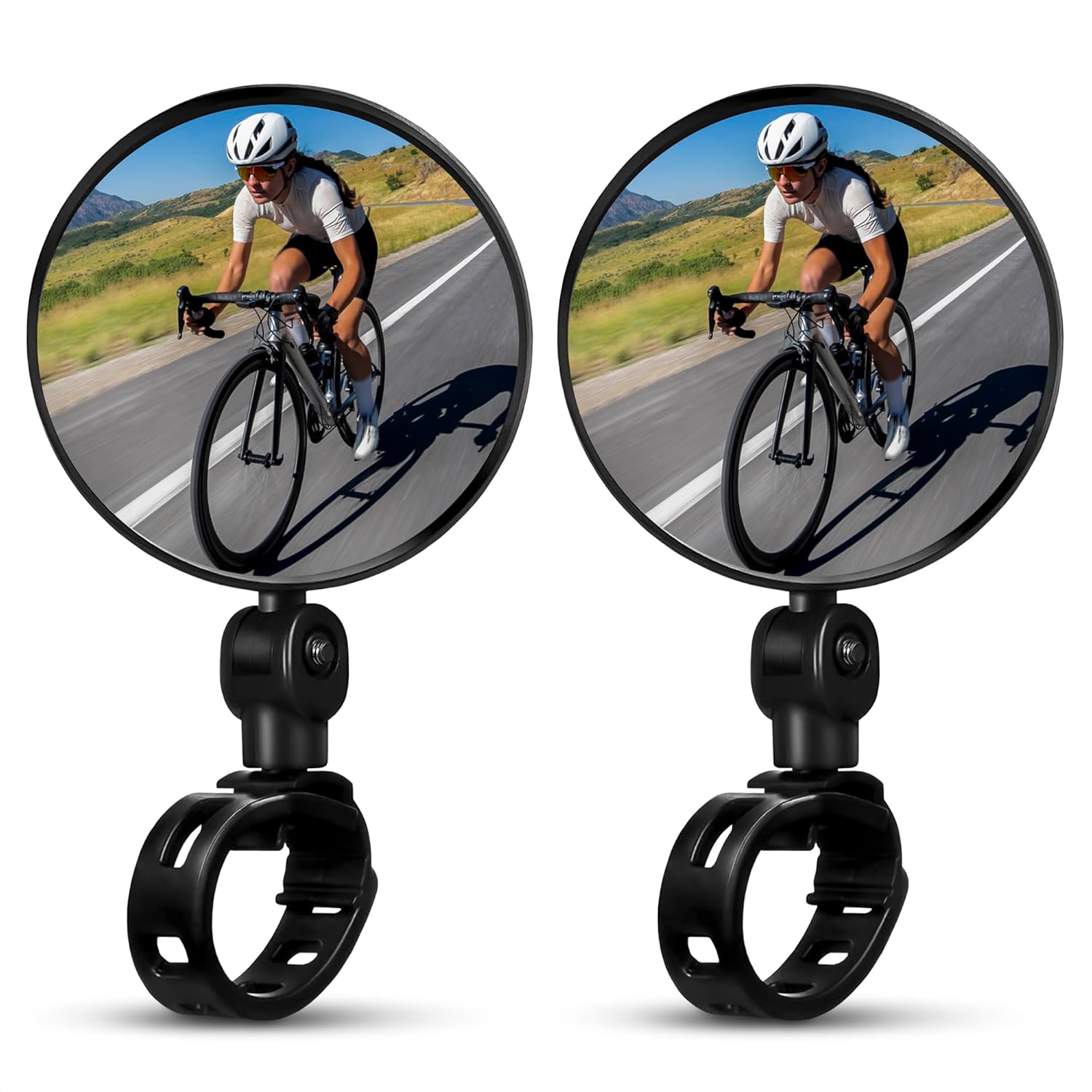 Bike Mirror Handlebar Mount – Clear & 360° Adjustable View, Secure
