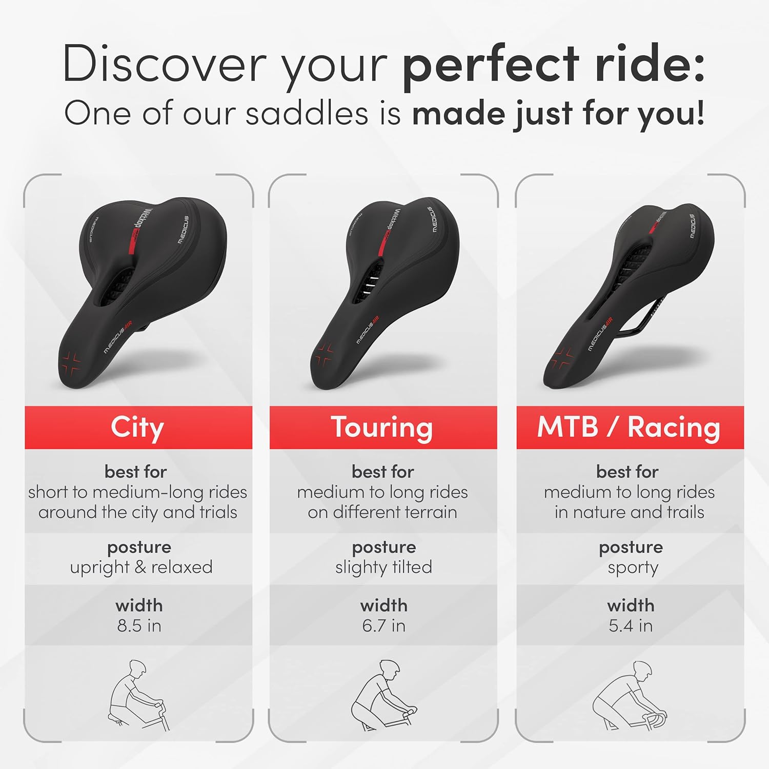 Wittkop Bike Seat I Bicycle Seat for Men and Women, Waterproof Bike Saddle - Image 6