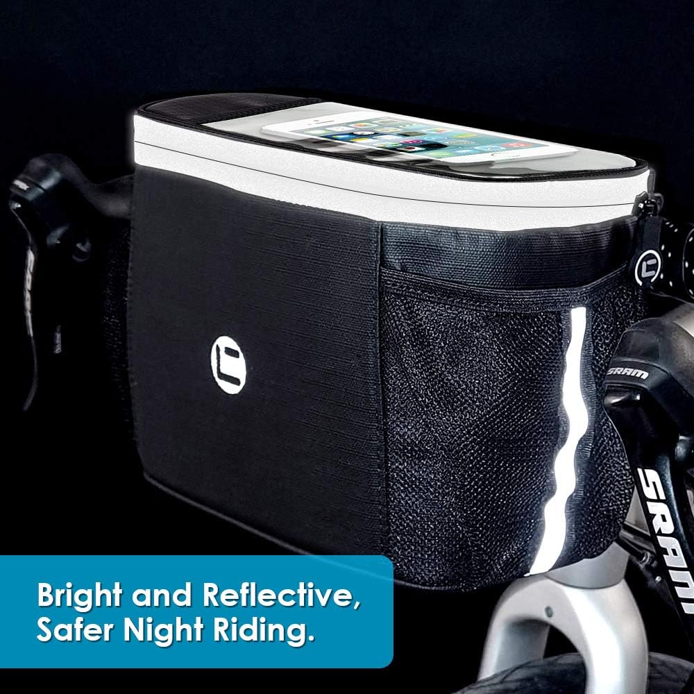 WOTOW Bike Handlebar Insulated Bag, Bike Front Phone Bag Cooler Storage Pouch - Image 5