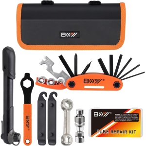 Bicycle Repair Bag With Tire Pump, Portable Tool Kit for Camping Travel