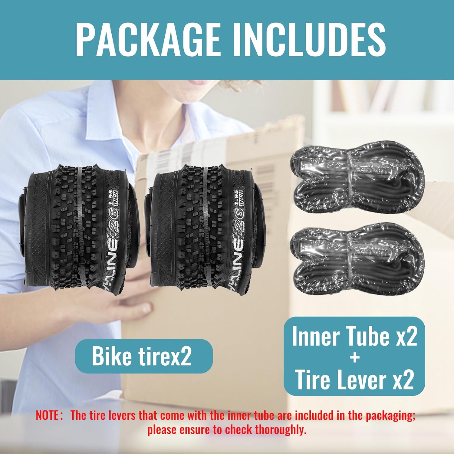 Hycline 2-Pack Mountain Bike Tires Set: 20/24/26/27.5-inch Folding Replacement - Image 2