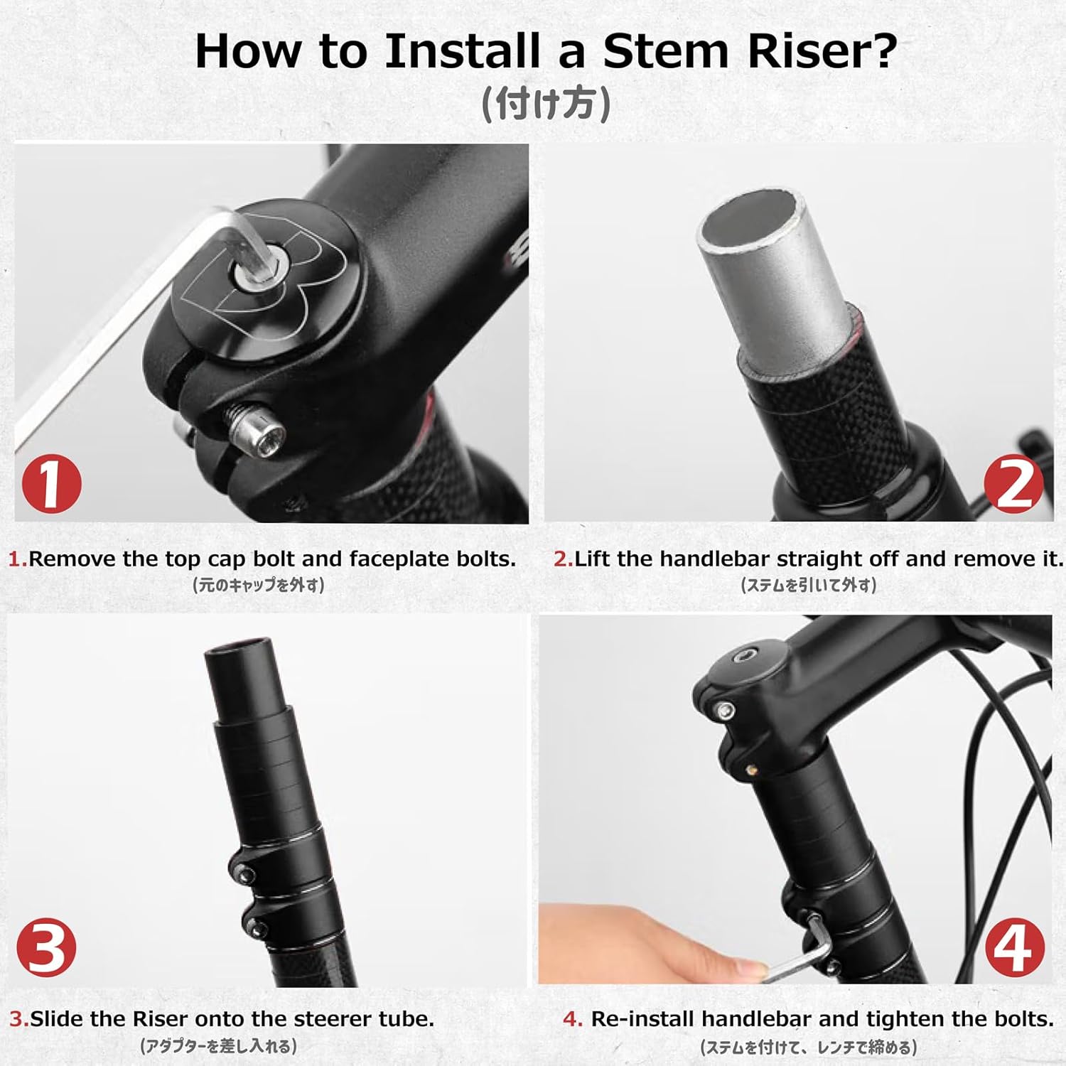 Azarxis Bike Bicycle Fork Stem Extender Bicycle Handlebar Riser Adaptor MTB - Image 5