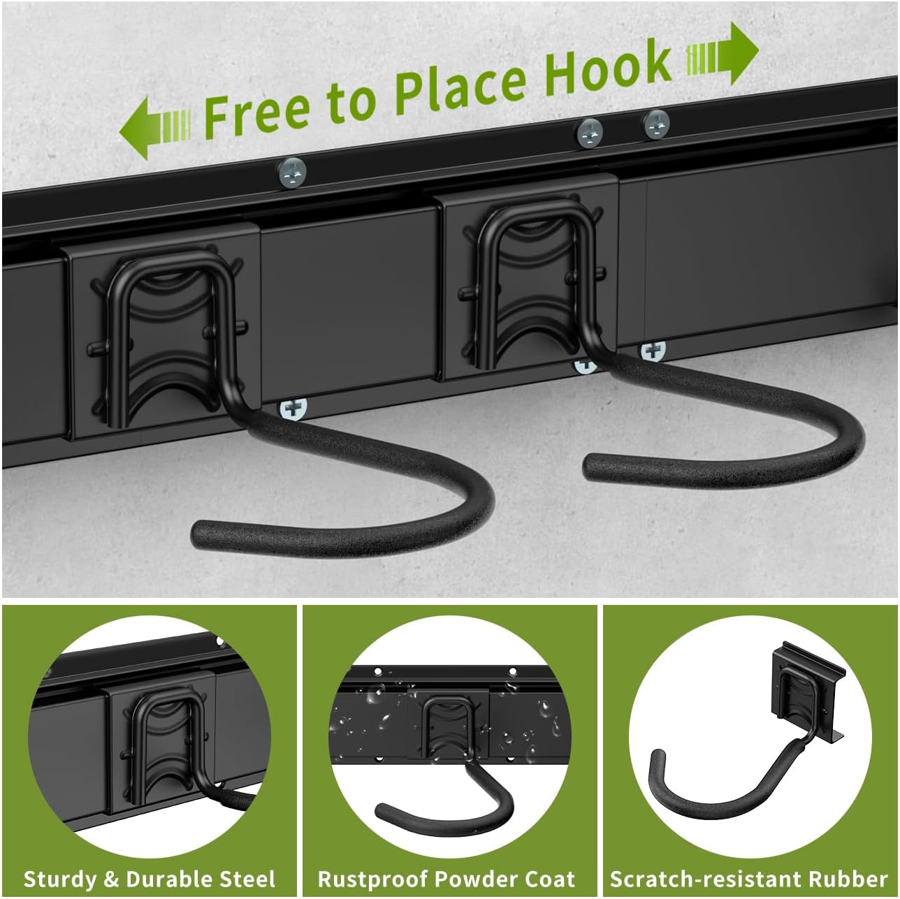 Housolution Bike Wall Mount 32Inch for 4 Bikes + 3 Helmets, Up to 300lbs - Image 4