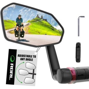 RBRL Bike Mirror, Impact-resistant Extra-large Bicycle Mirror, 360° Adjustable