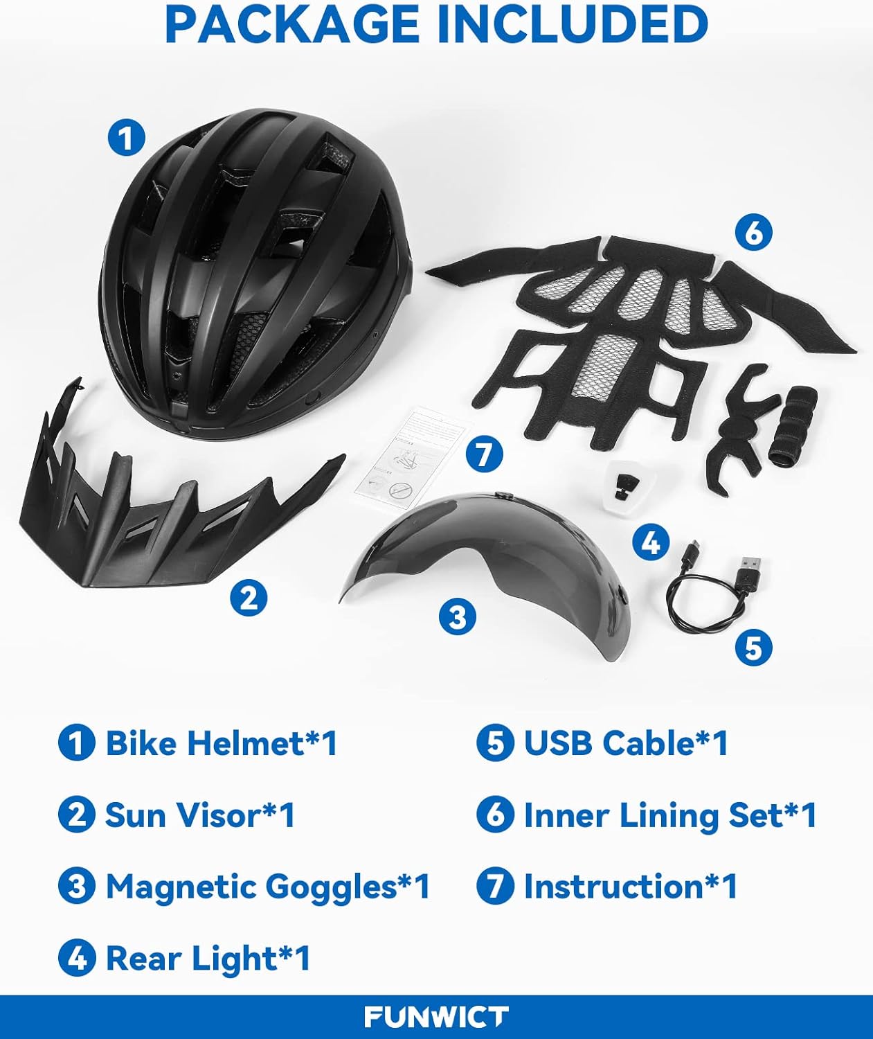 Adult Bike Helmet with Visor and Goggles for Men Women Mountain Road Bicycle - Image 9