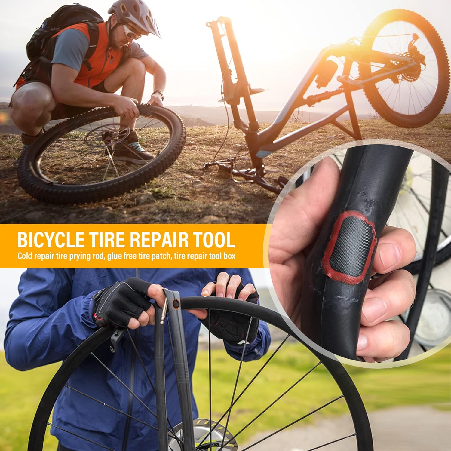 34pcs Bike Tire Repair Kit Bicycle Inner Tube Puncture Patches - Image 2