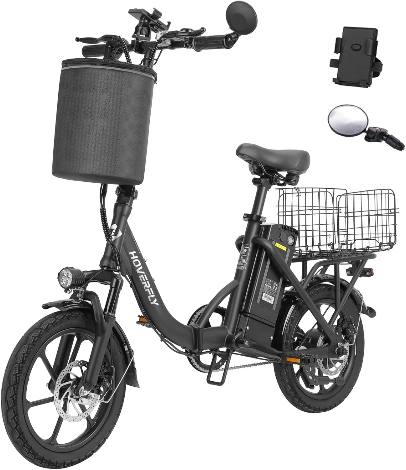 HOVERFLY H3 16" Electric Bike, Max 28Miles Range(Pedal-Assist) Folding E-Bike