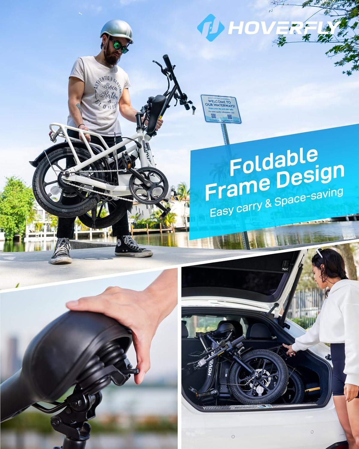 HOVERFLY H3 16" Electric Bike, Max 28Miles Range(Pedal-Assist) Folding E-Bike - Image 4