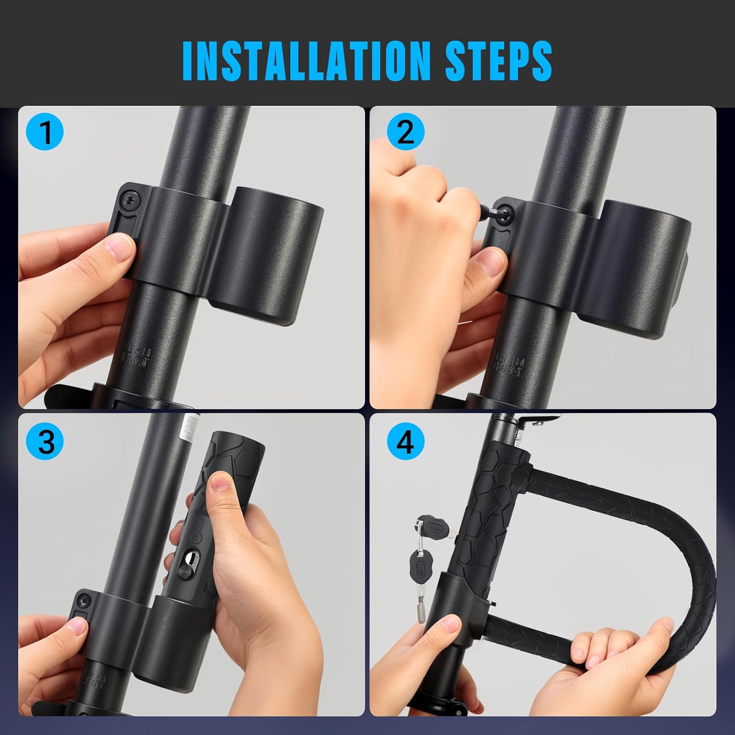 Heavy Duty Bike U Lock - Super Strong 12 Ton Shear, 20mm U Shape Lock Anti-Theft - Image 6