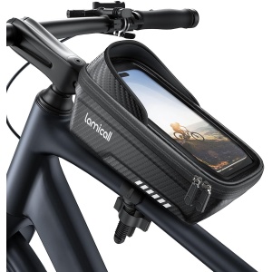 Lamicall Bike Frame Bag Waterproof - [1s Release] [2 in 1] Bike Phone Mount