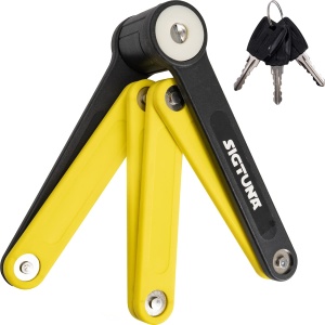 SIGTUNA Folding Bike Lock - Hardened Steel 8mm Fold-Up Heavy Duty Bicycle Lock