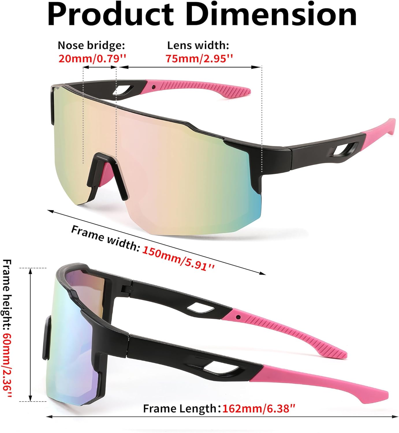 FEISEDY Sports Sunglasses for Men, Women and Teens - Baseball, Biking, Cycling - Image 6