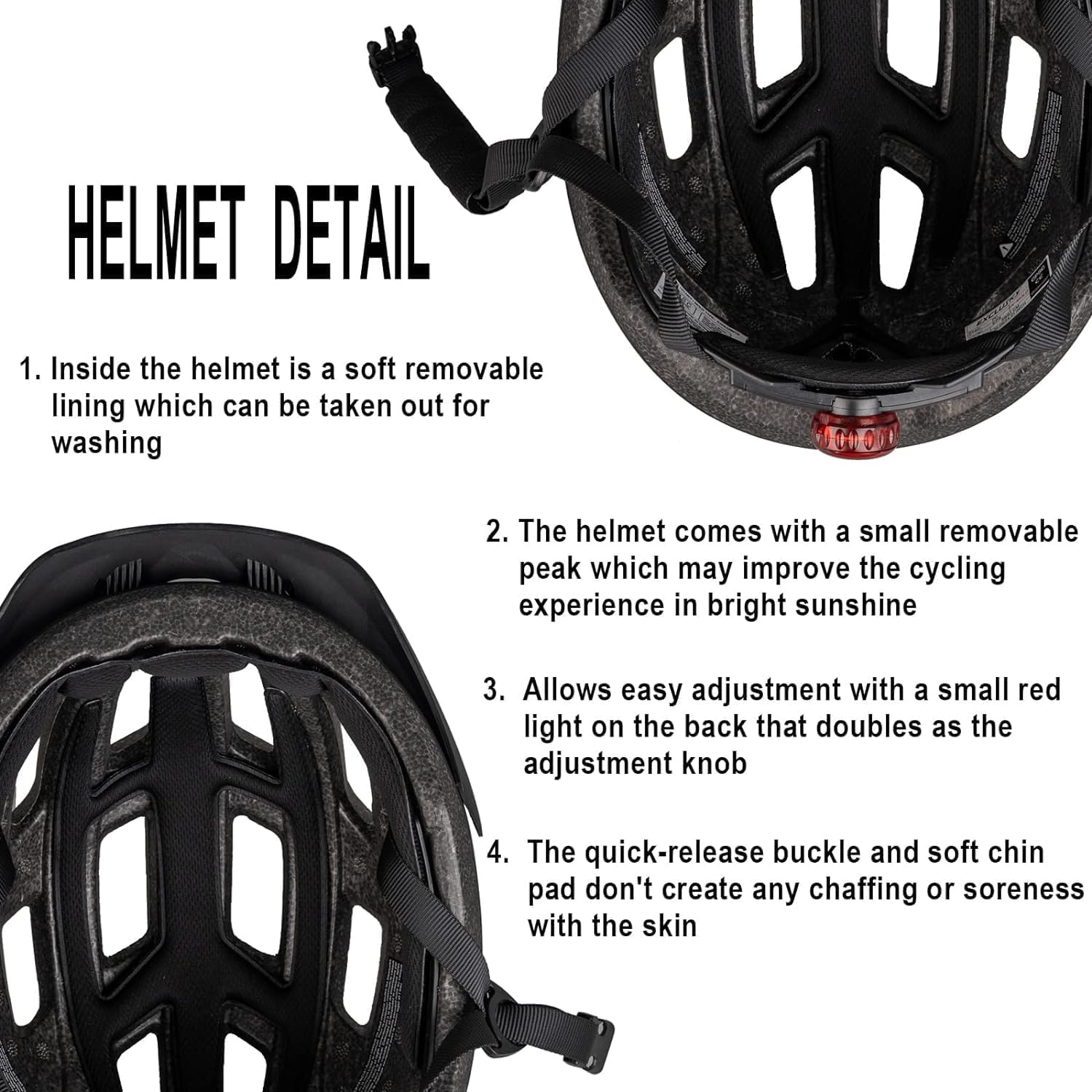 Exclusky Bike Helmet Men Women Adult Cycle Helmet with LED Light Adjustable - Image 4