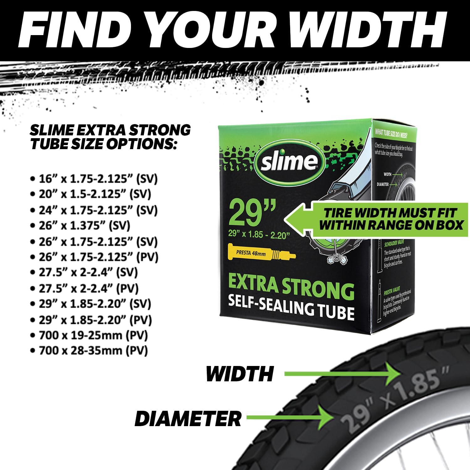 Slime Extra Stong Self-Sealing Tube 26" x 1.75-2.125" Schrader - Image 5