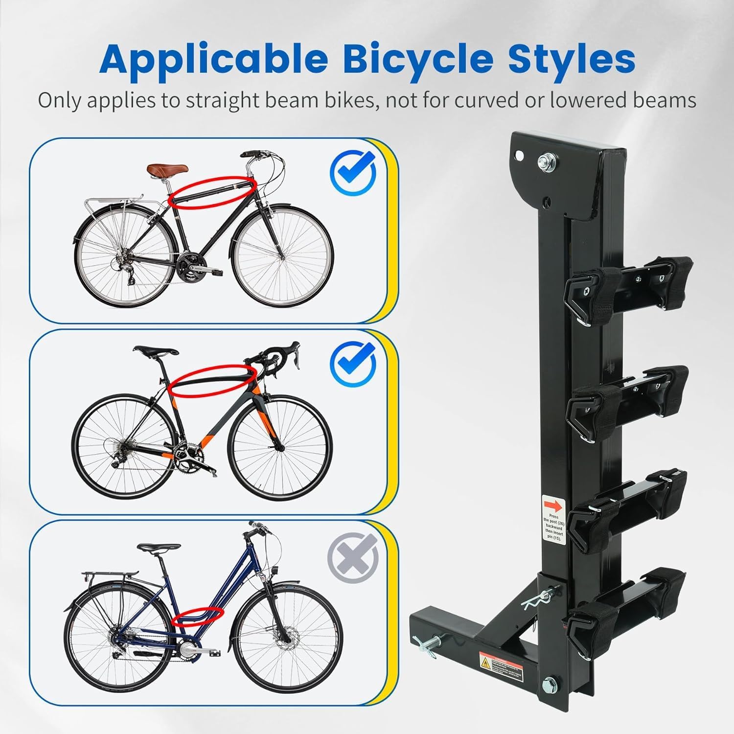 MaxxHaul Hitch Mount 4 Bike Rack 150 lb Capacity Heavy‑Duty Swing Down Design - Image 6