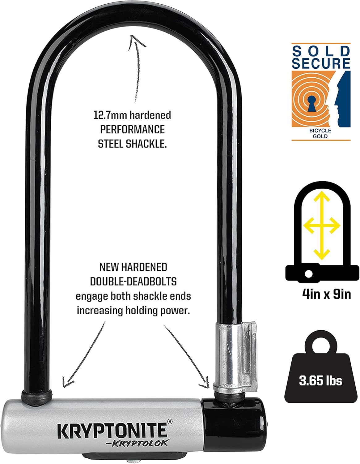 Kryptonite Kryptolok Standard 12.7mm U-Lock Bicycle Lock with FlexFrame-U - Image 2